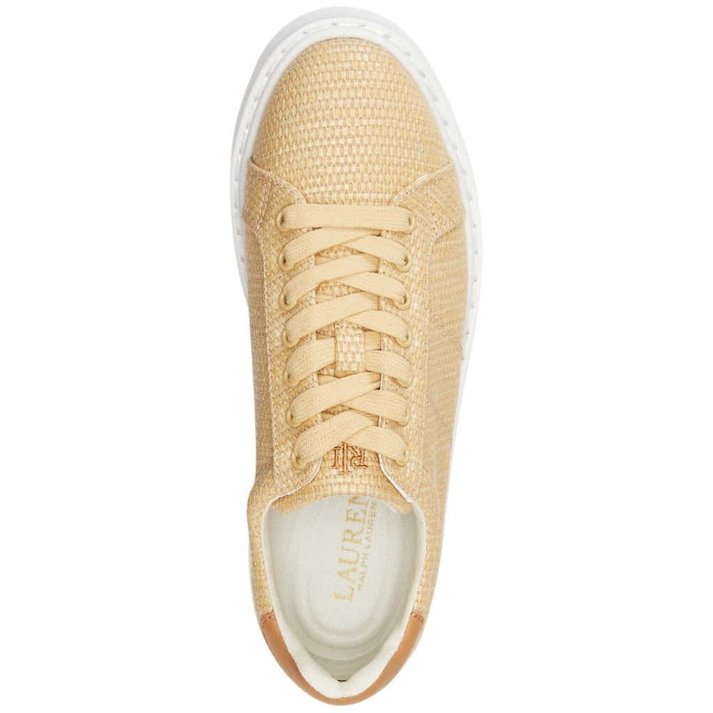 Lauren Ralph Lauren Women's Angeline 4 Lace-Up Platform Sneakers, Natural/Buff - Size 5