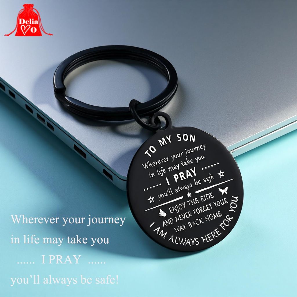 DeliaVo 16th/18th/21st Year Old Boys Birthday Gifts for Son Grandson, Keychain Gifts
