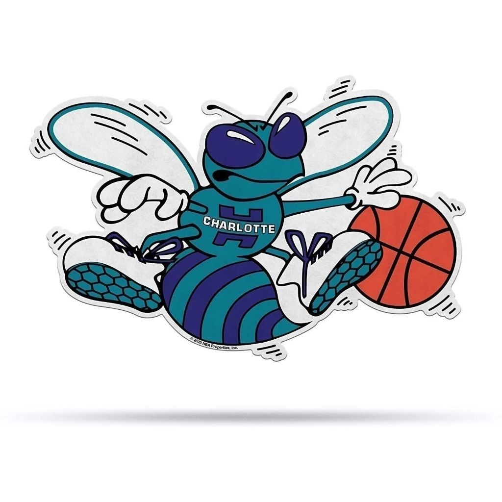 Rico Industries NBA Charlotte Hornets NBA Retro Shape Cut Pennant, Team color, Item footprint: 18' x 18'
