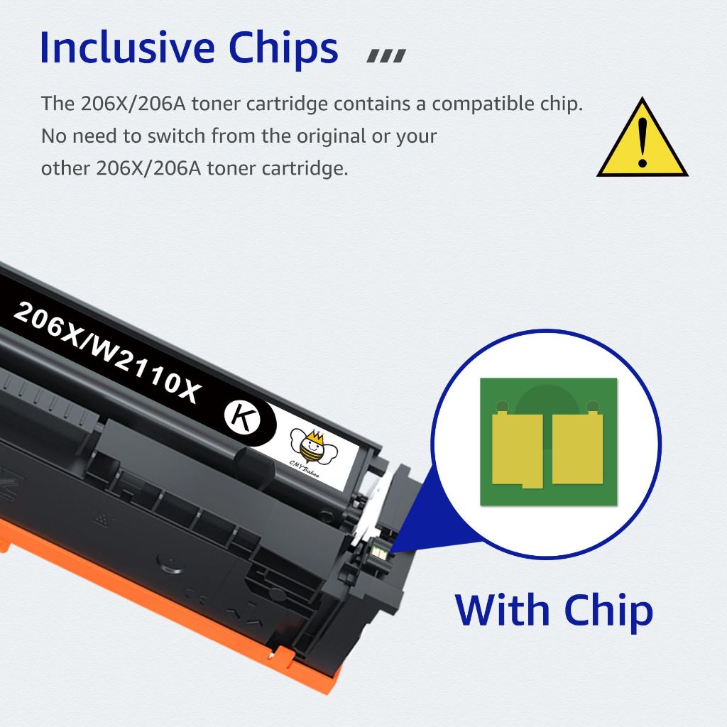 CMYBabee Compatible Toner Cartridge Replacement for HP 206X 206A for Color LaserJet Pro (BCMY, 4-Pack)