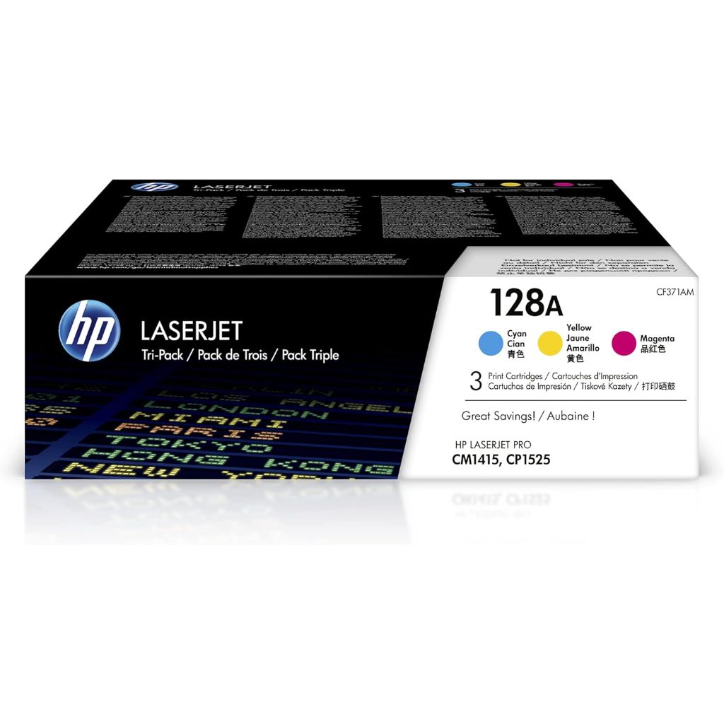 HP 128A Cyan/Magenta/Yellow Original LaserJet Toner Cartridges (3 Pack)