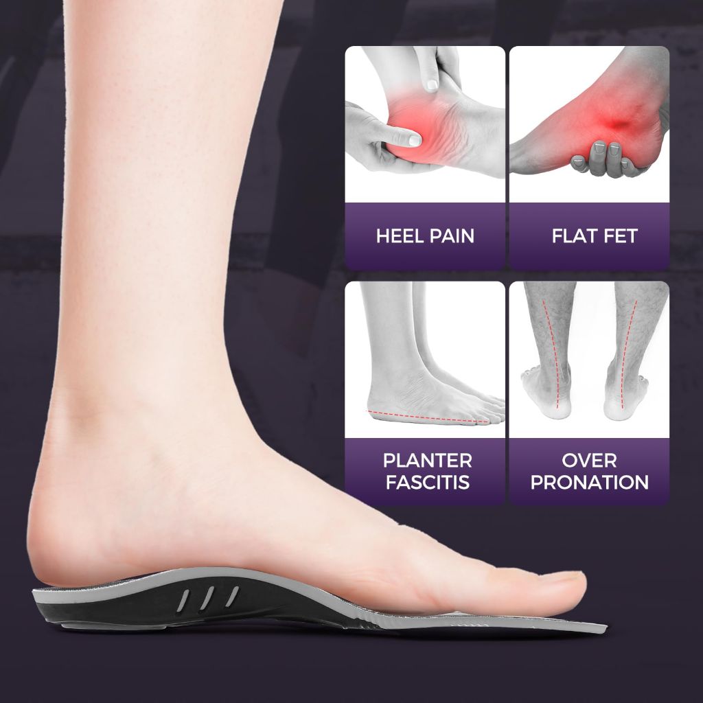 Eimocs Plantar Fasciitis Pain Relief Insoles Unisex, Sports Inserts with Reinforced Arch Support
