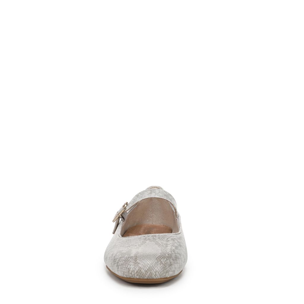 SZ 6M, Dr. Scholl's Shoes Women's Wexley Jane Mary Jane Flat - Light Grey Snake
