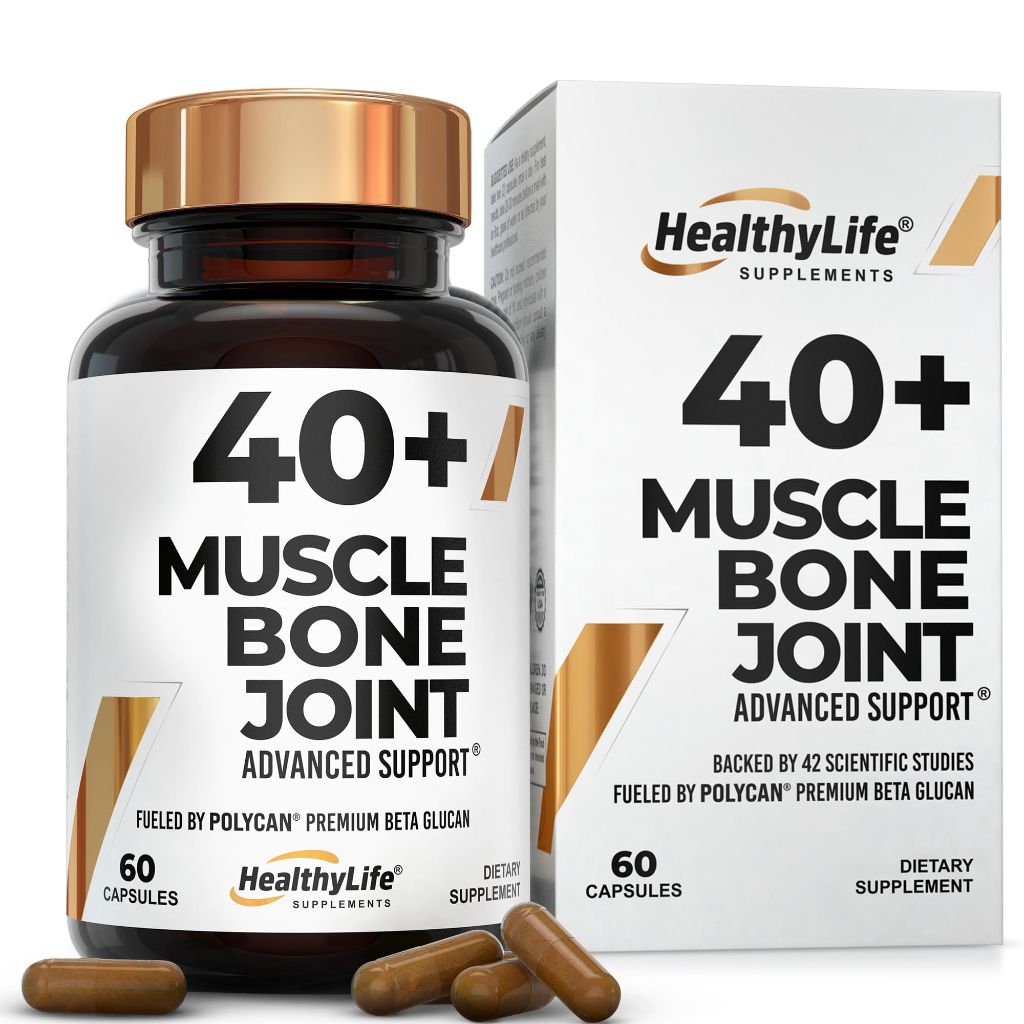 40+ MUSCLE BONE JOINT ADVANCED SUPPORT Helps Preserve Muscle After 40 - 60 Caps