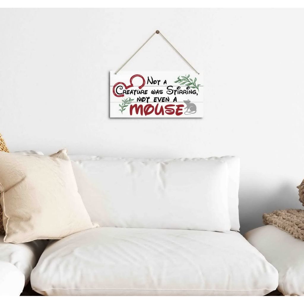 Christmas Door Sign Decor, Not a Creature was Stirring, not Even a Mouse