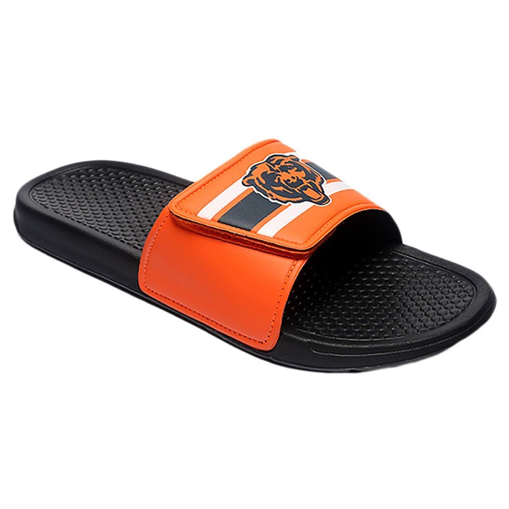 FOCO Chicago Bears NFL Men's Stripe Legacy Sport Slide, Medium, 9/10