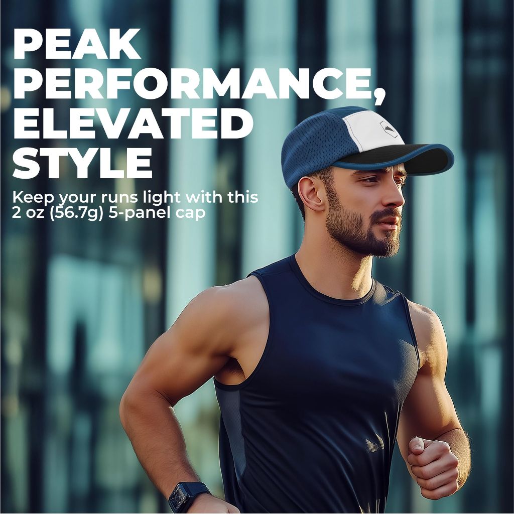 Tough Headwear 5 Panel Running Hat, Blue