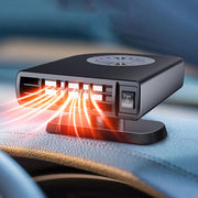 12 Volt Heater For Car 150W Fast Heating Cooling Fan Defogger & Defroster 360° GRAY01