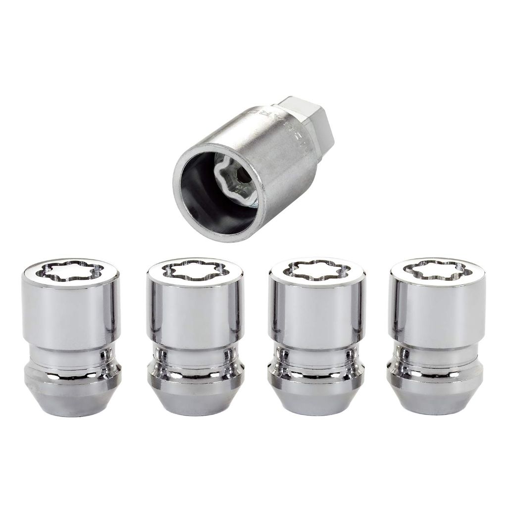 McGard 24157 Chrome Wheel Lock Set, Cone Seat, M12x1.5 Thread, 13/16 Key Hex