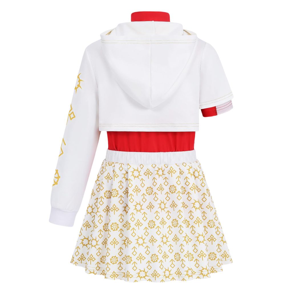 IBQ Girls Cheerleader Costume Set - Kids Halloween Dress Up with Top, T-Shirt, Skirt & Bracelet