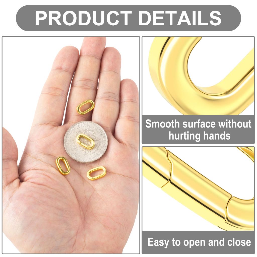 CTEAKOP 4 Pcs Gold Clasp for Jewelry