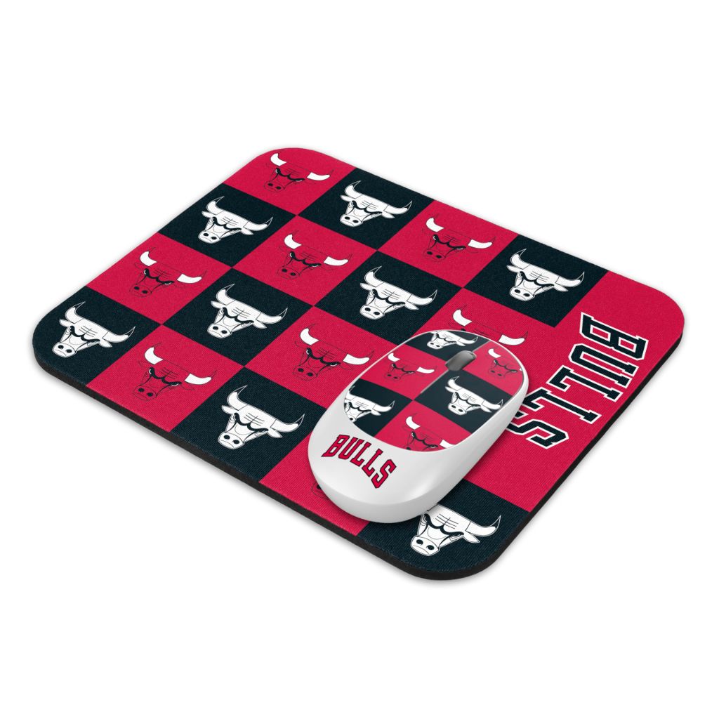‎SOAR NBA Wireless Mouse and Mouse Pad- Checkered, Chicago Bulls