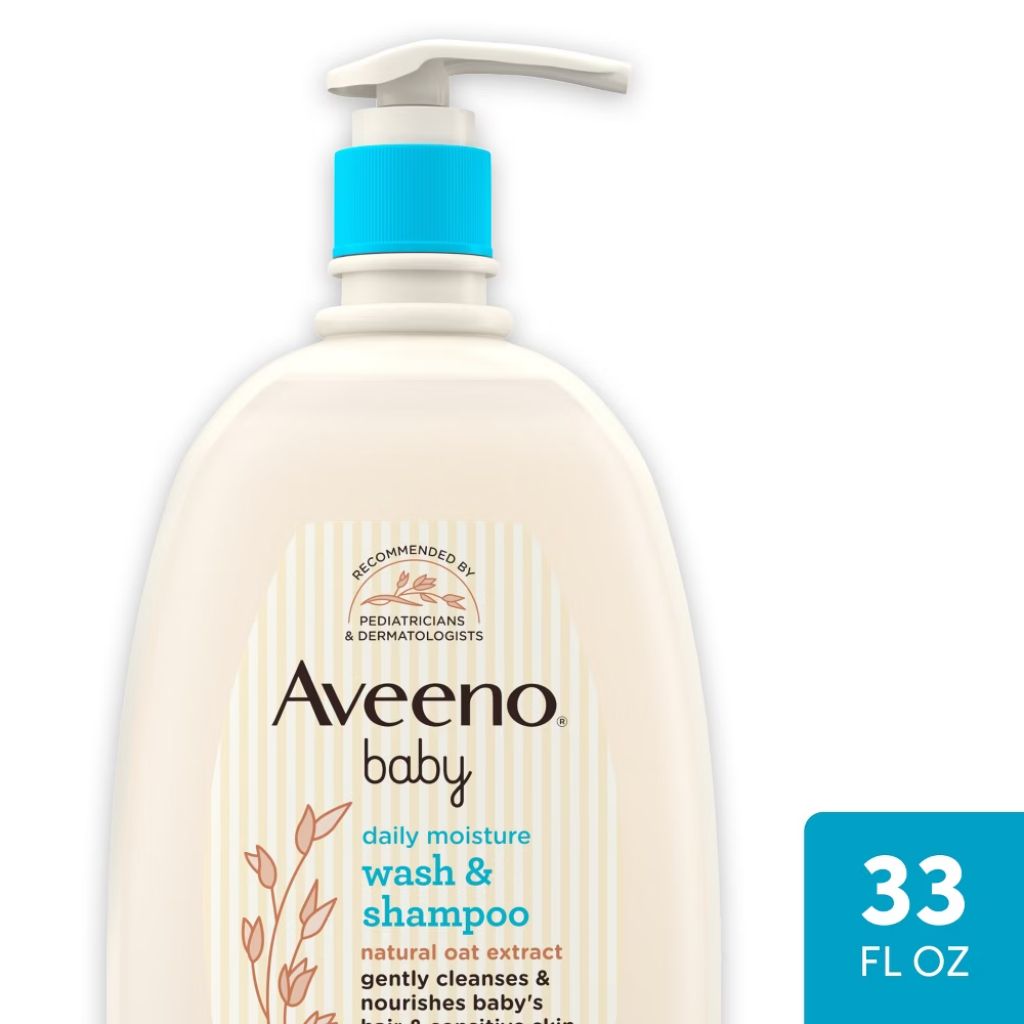 Aveeno Baby Daily Moisture Bath Body Wash & Shampoo  Oat Extract  33 fl oz