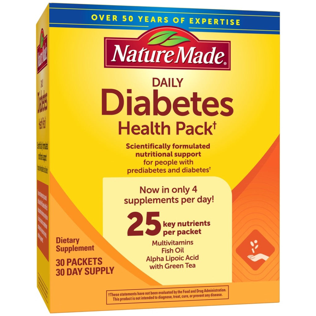 Nature Made Diabetes Health Pack Daily Supplement Packets  30 Ct