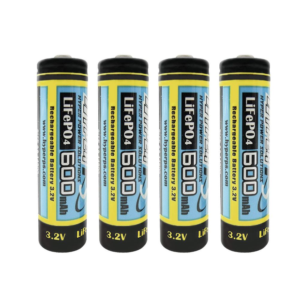 HyperPS 3.2V AA 600mAh Rechargeable Battery for Solar Panel Light, Tooth Brush, Shaver, Flashlight (4-Pack)