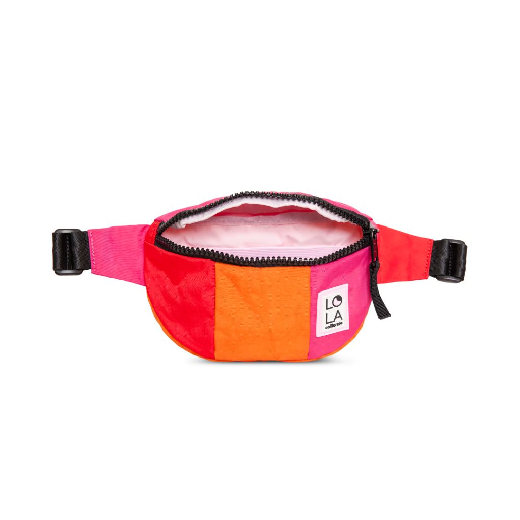 Lola Medium Bum Bag - Zing Collection Washed Nylon - Lipstick