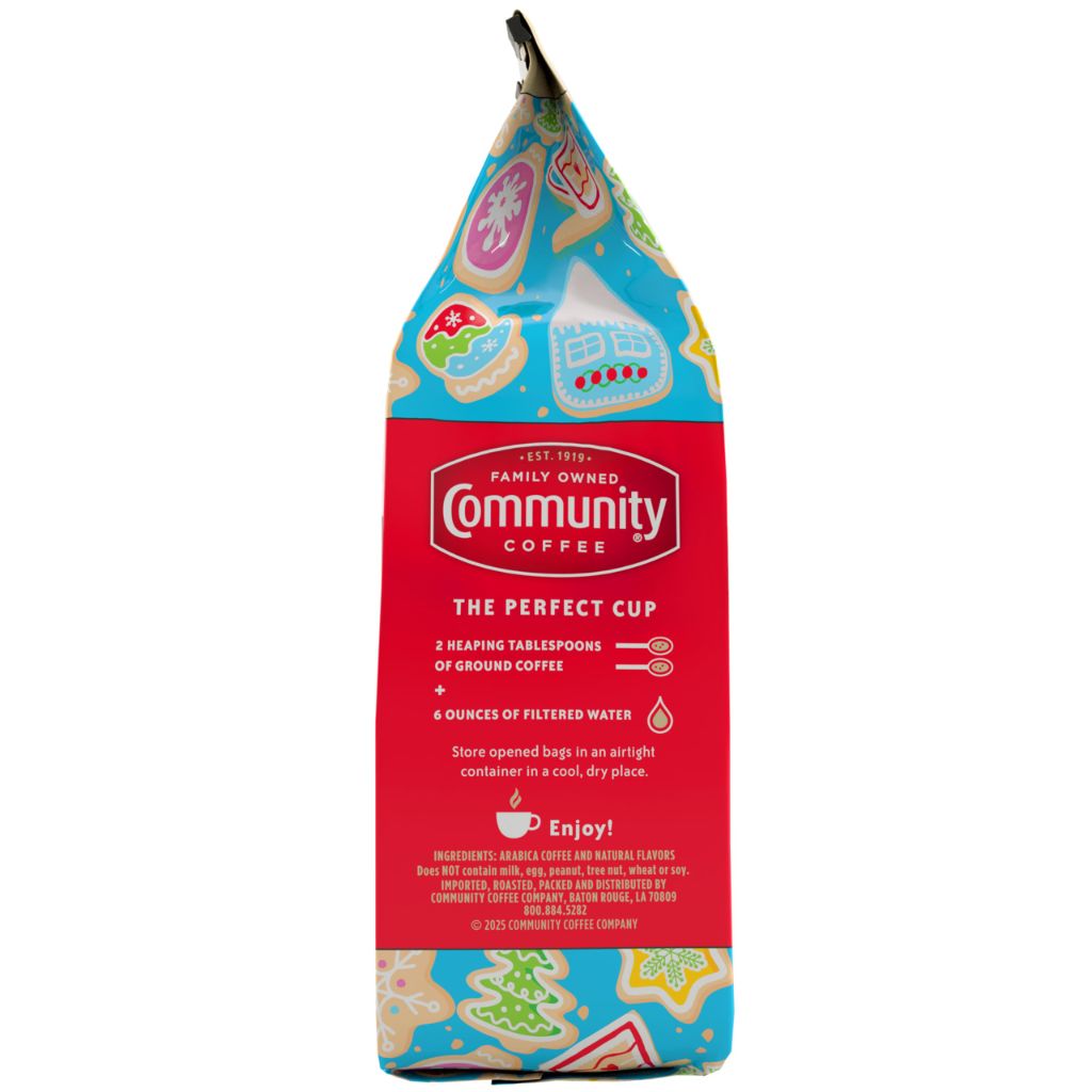 Community Coffee Grandma's Sugar Cookie Ground Coffee, Limited Edition Holiday Flavor,  11 Ounce (Pack of 1)