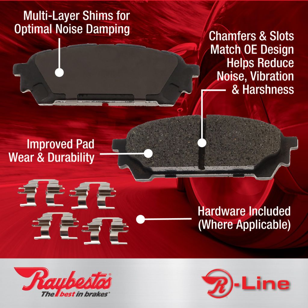 Raybestos R-Line Automotive Replacement Front Metallic Brake Pad Set