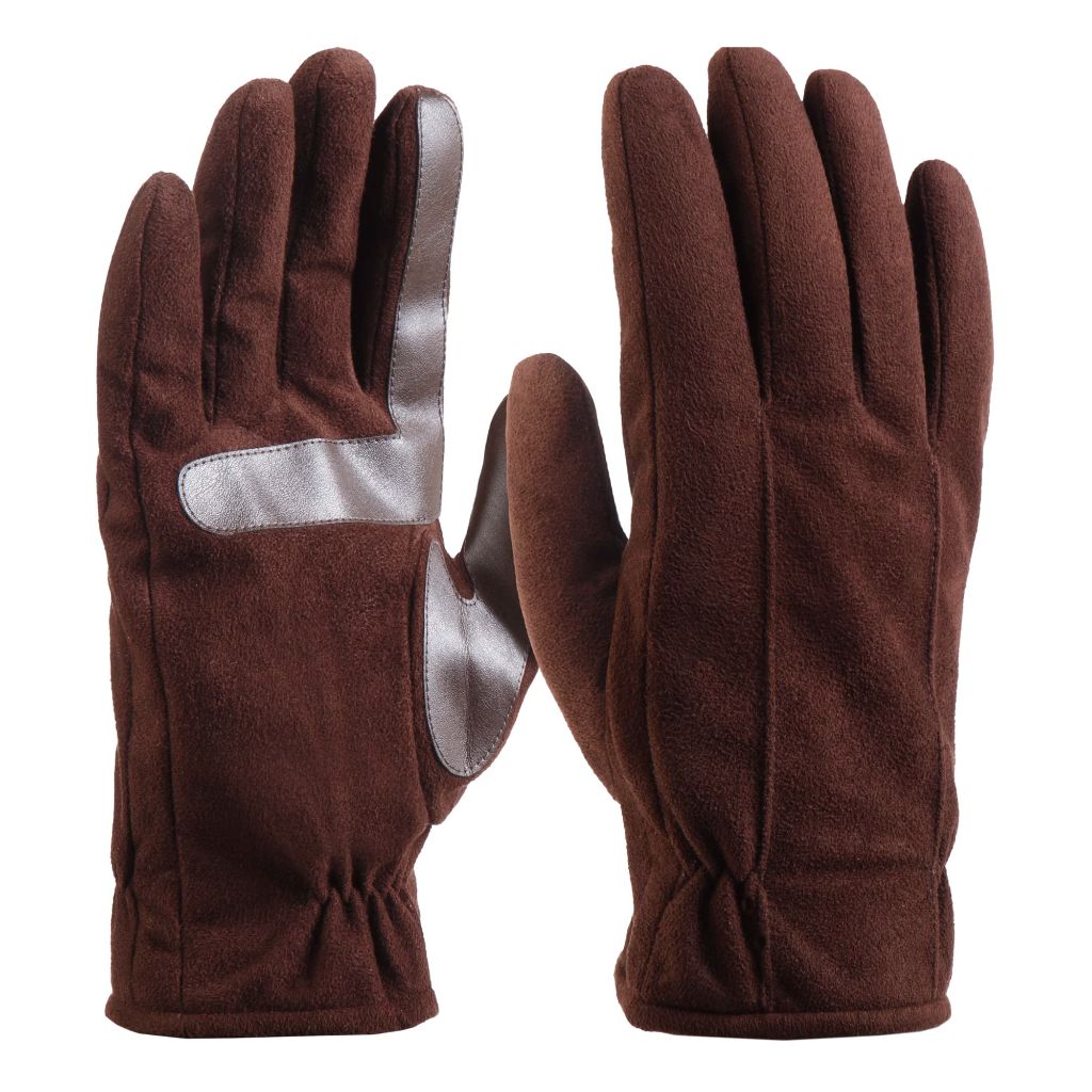 Isotoner Men's Water Repellent Dual Lined Microfiber Touchscreen Gloves, D. Brown, L