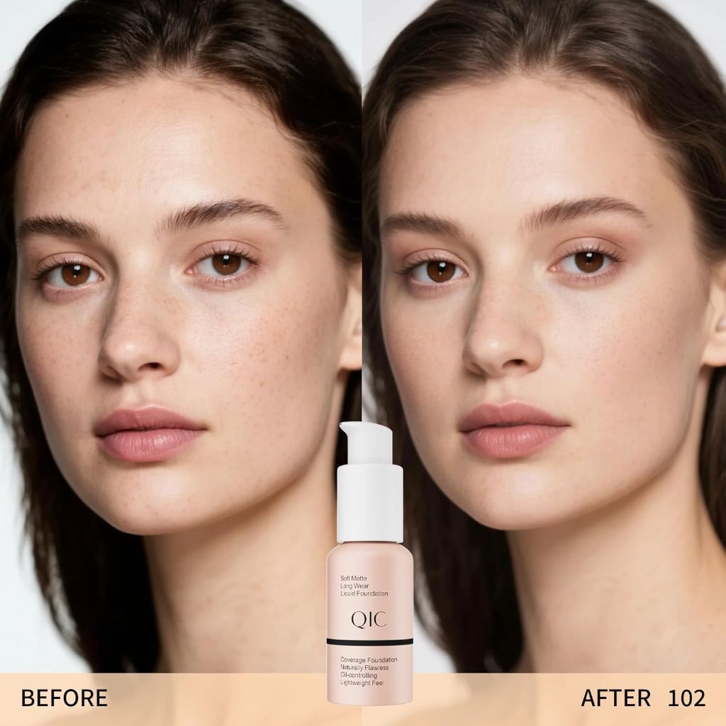 Liquid Foundation Makeup, Full Coverage Foundation  1 Fl Oz (Nude)