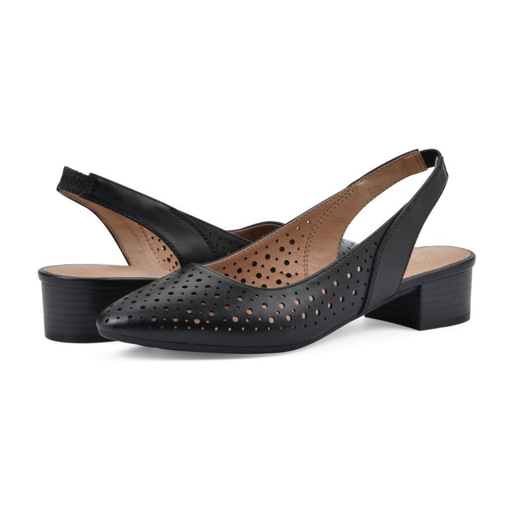 WHITE MOUNTAIN Women's Boronic Low Block Heel, Black/Smooth - size 6W