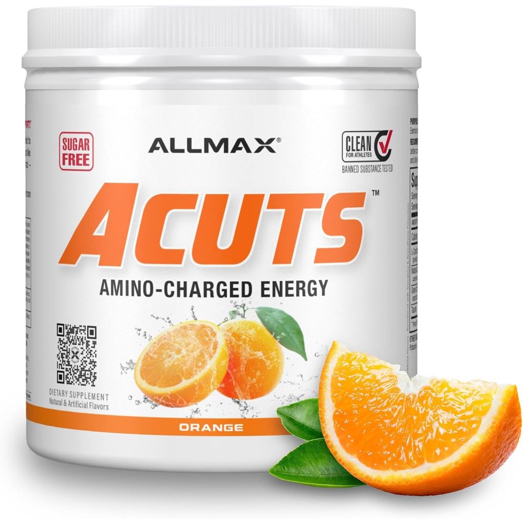 Allmax A-Cuts  Amino-Charged Energy Drink Powder - Orange, 7.4 oz