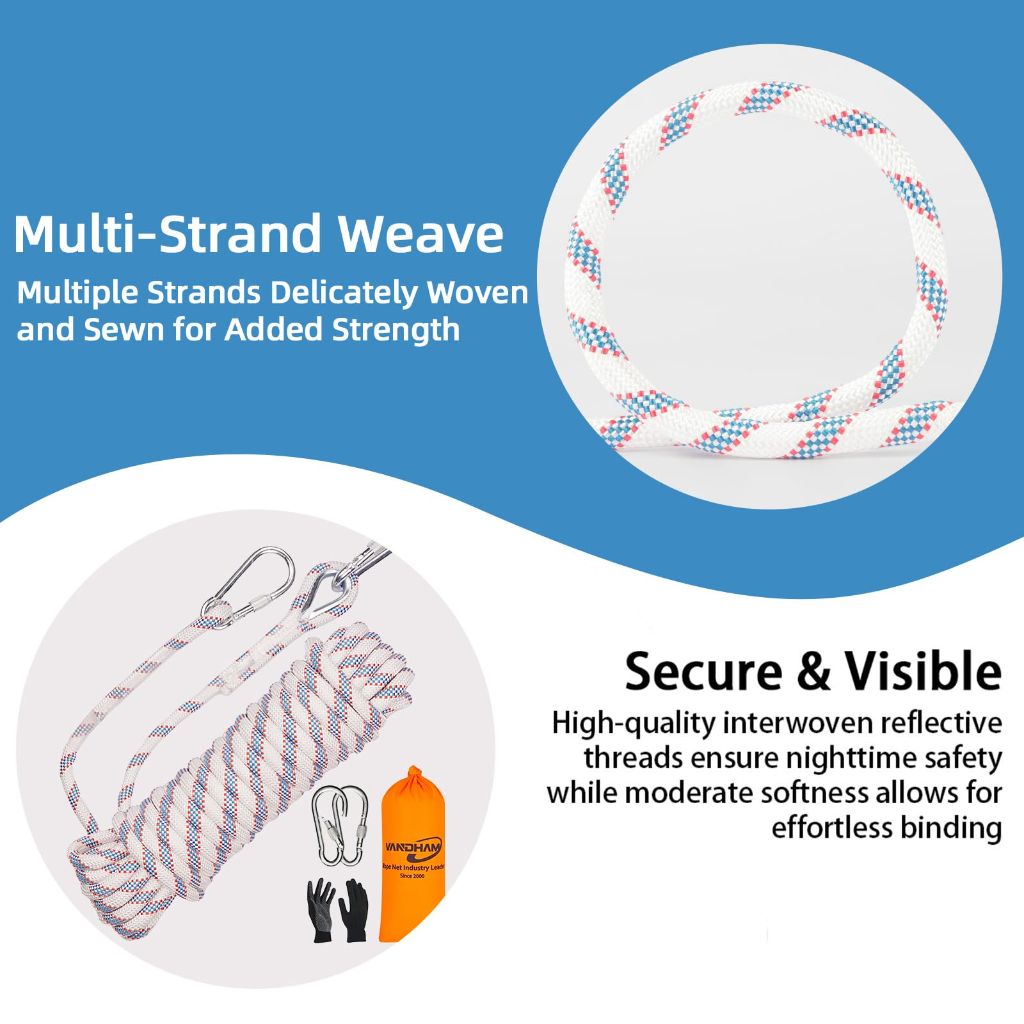 Dellna Static Climbing Rope - Heavy Duty (32ft)