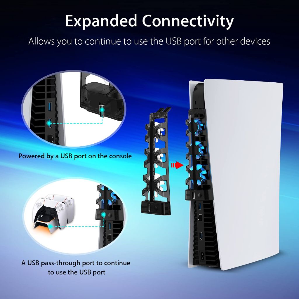 NexiGo PS5 Accessories Cooling Fan [Auto On/Off] with LED Light
