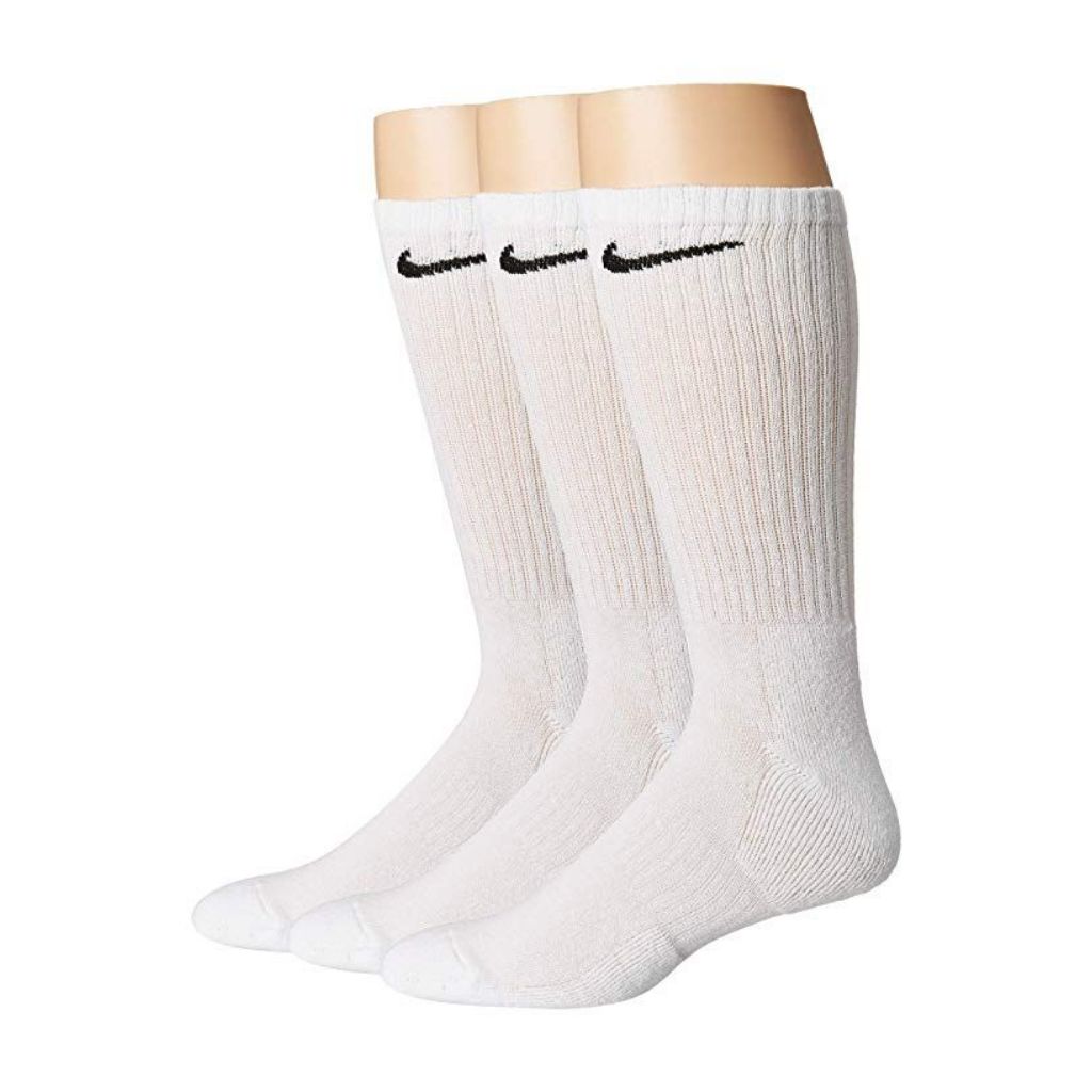 Nike Unisex Adult Everyday Cushioned Crew Socks (3 Pair) - White, Medium