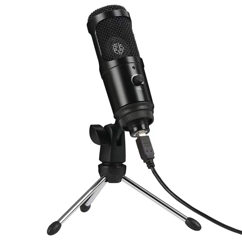 Yinmei USB Microphone,Metal Multipurpose Condenser Microphone with Tripod Stand for Streaming - Black