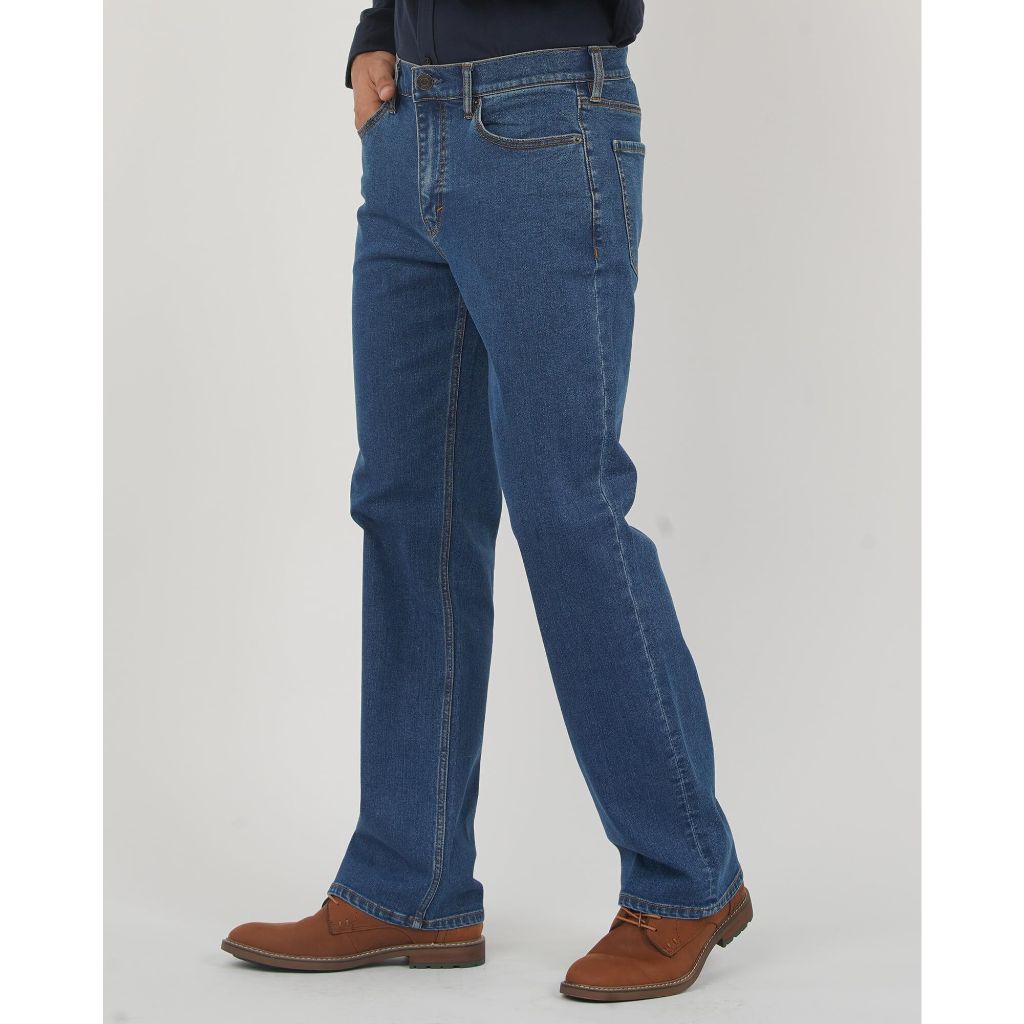 APUOR Men's Relaxed Fit Flex Jeans Straight loose fit Jeans Blue W42xL32