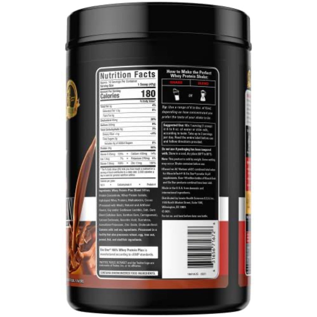 Six Star 100% Whey Protein Plus Powder - Triple Chocolate Powder, 18 Svgs