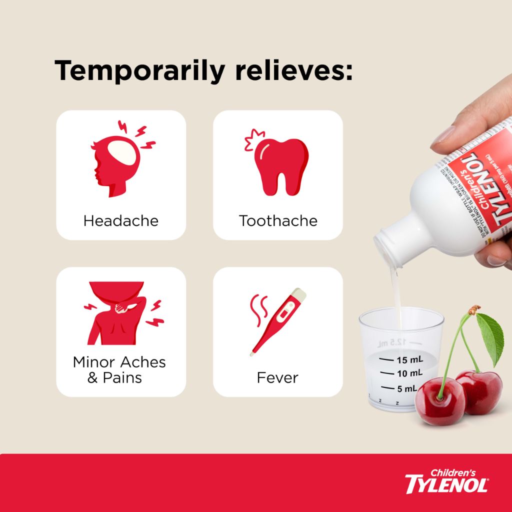 Children's Tylenol Liquid Pain Relief & Fever Medicine, Cherry Flavor, 8 fl. oz