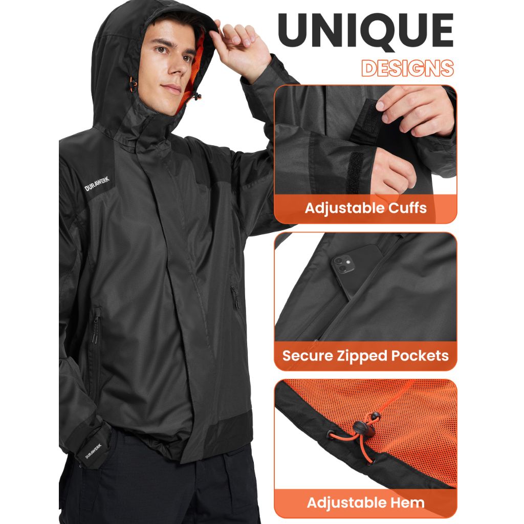 SZ XL, DURAWERK  Windbreaker Jacket ,Water Resistant