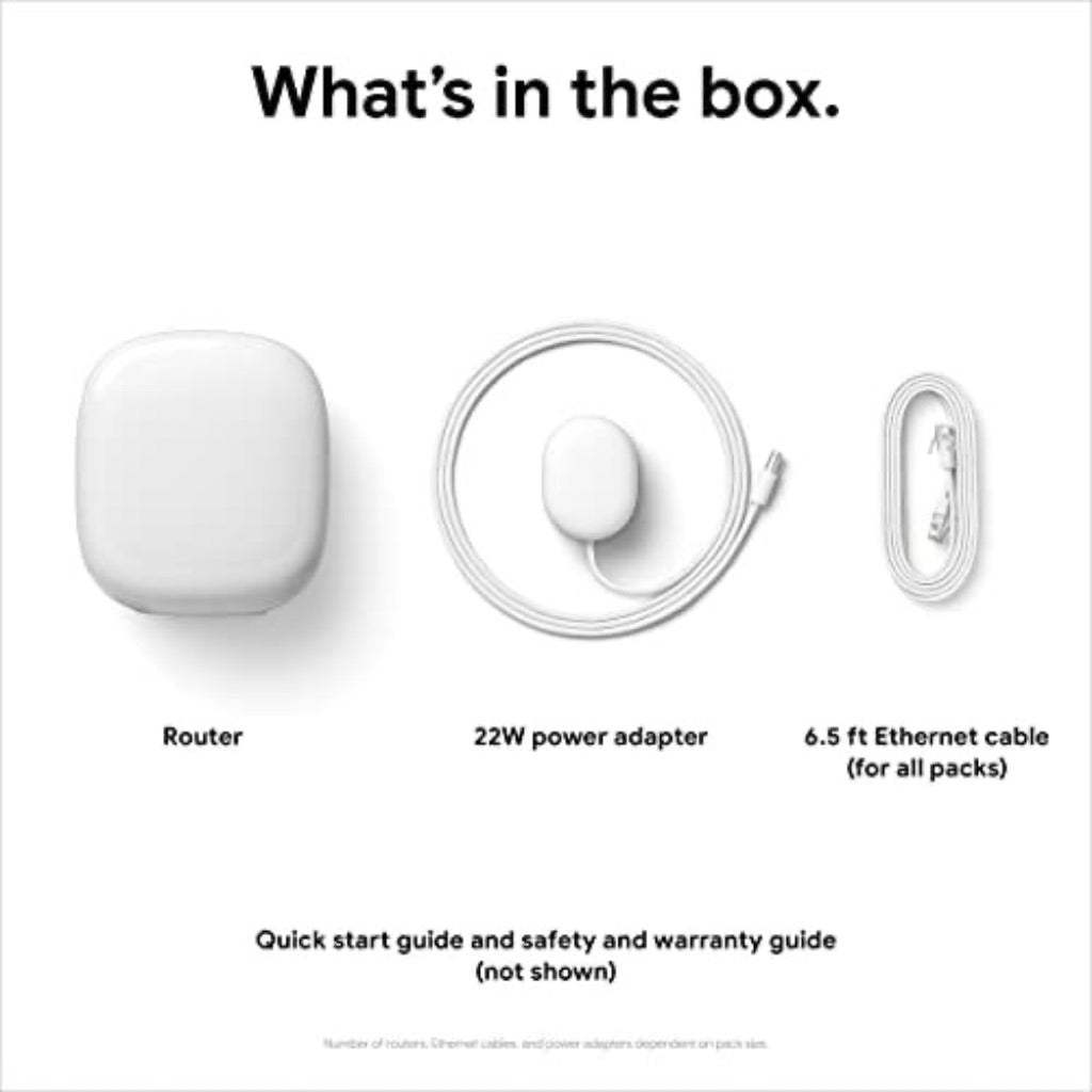 Google Nest Wi-Fi Pro 1-Port 5.4 Gigabit Routers, GA03689-US, Snow, Pack of 2 Routers