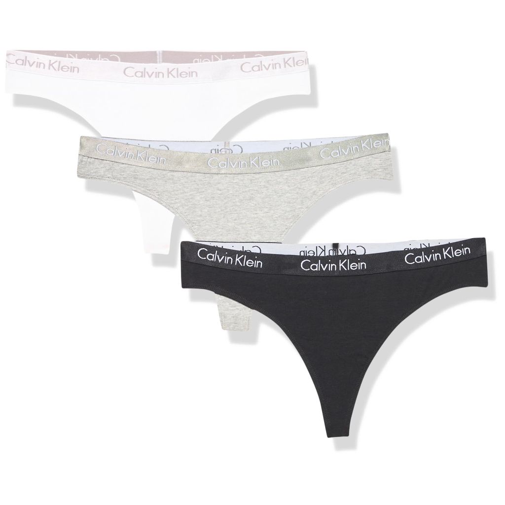 Calvin Klein Motive Cotton Thong Panty (3-Pack), Medium