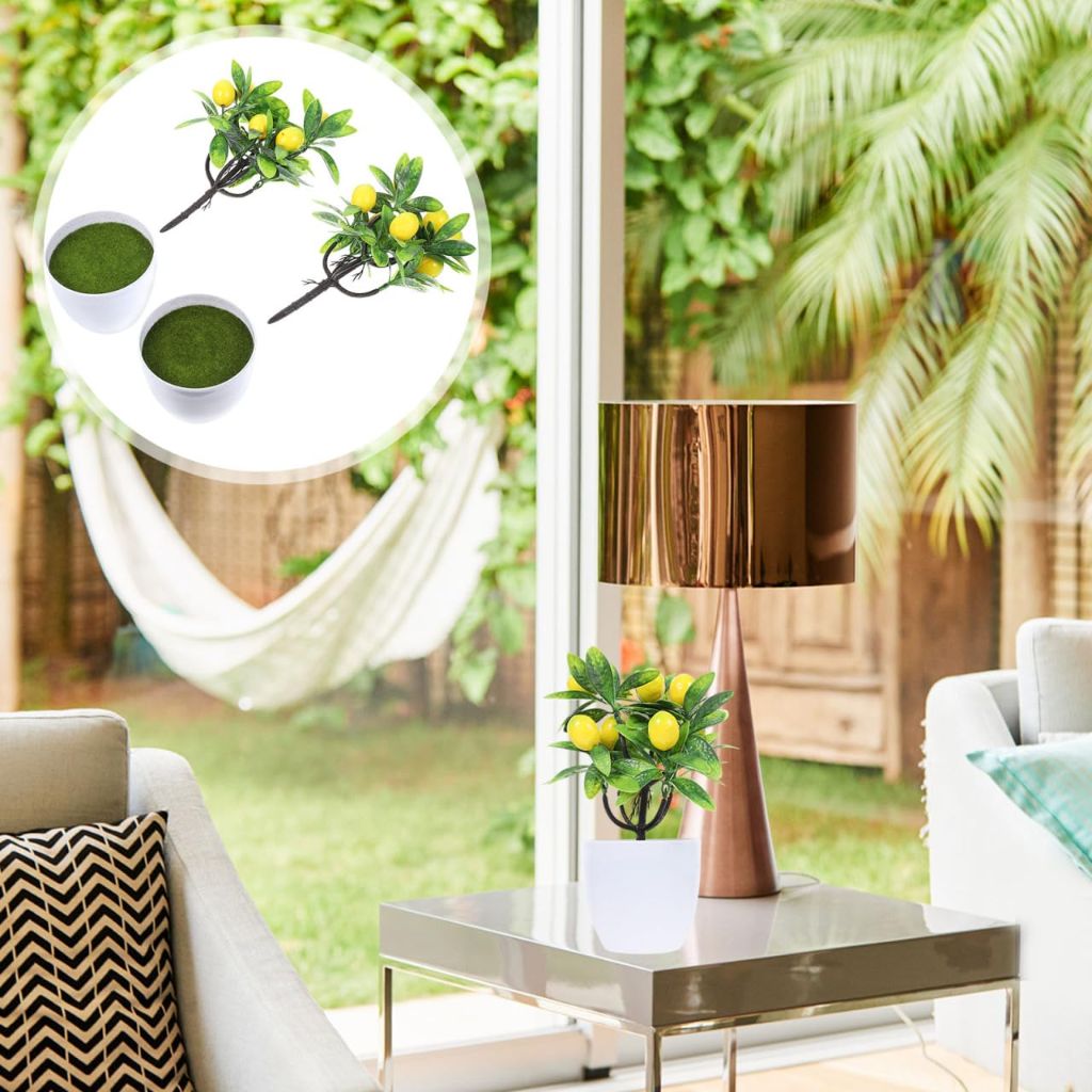 PRETYZOOM Artificial Lemon Tree Decor, 9.5 Inch