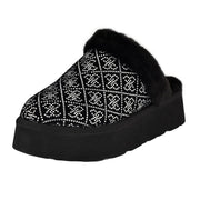 Guess Women's Danikas Slipper, Black Velvet Rhinestone Logo 001(, 9M)
