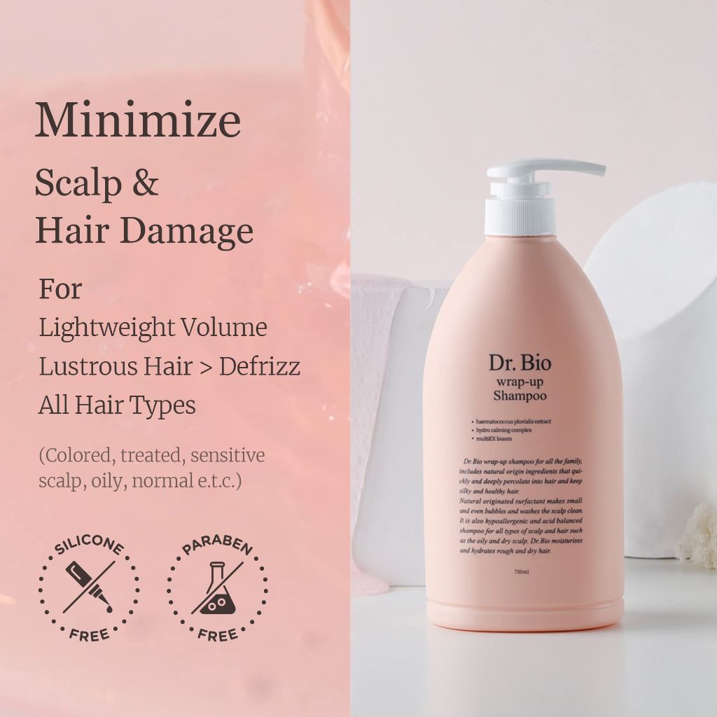 Dr.Bio Wrap-Up Shampoo, Hydrating and Soothing Hair Shampoo with Probiotcs and Cica - 750mL