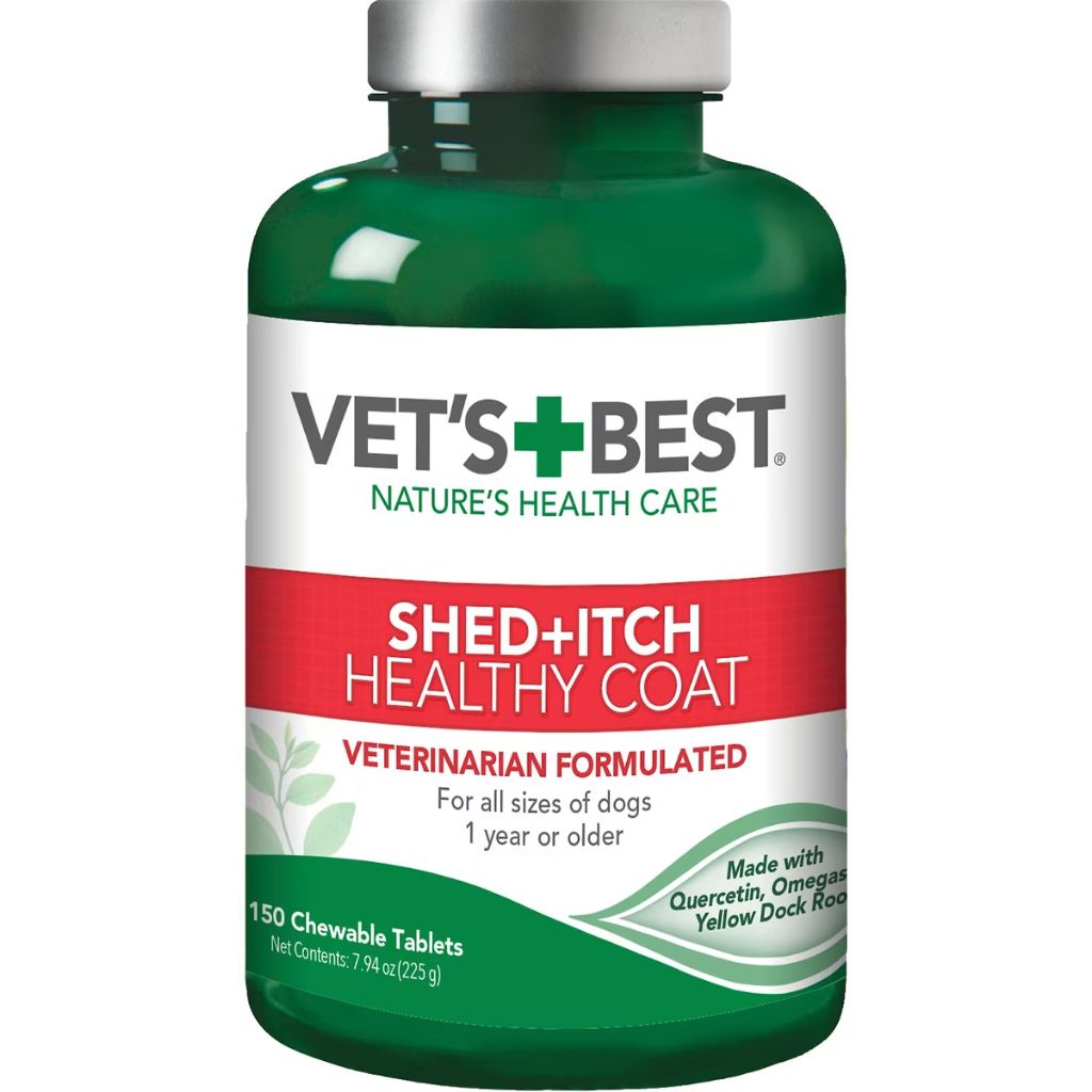 Vet's Best Healthy Coat Shed & Itch Relief Dog Supplements  | 150 Chewable Tablets