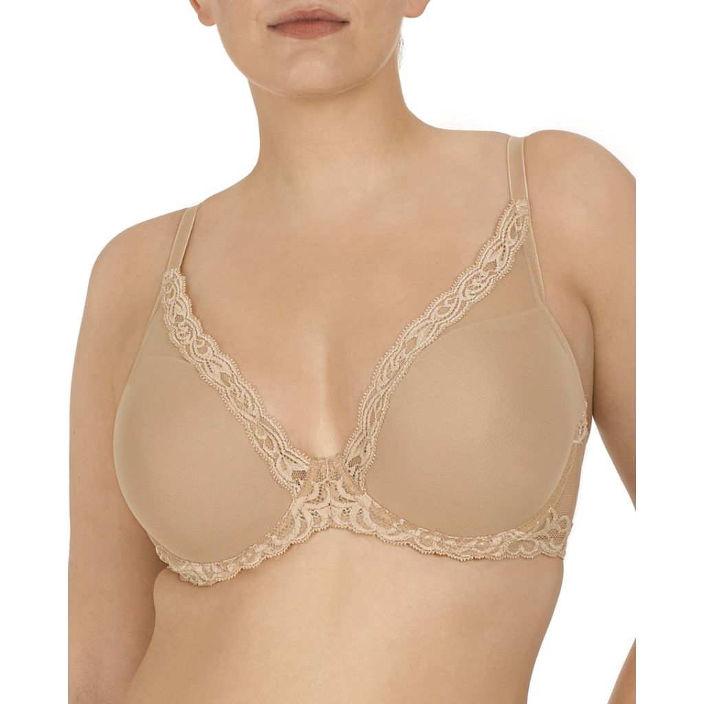 SZ 30B, Natori's Women Feathers Contour Plunge Bra -Cafe