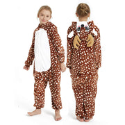 CASABACO Kid Reindeer Onesie Pajamas, One piece, Dot Deer, 4'7