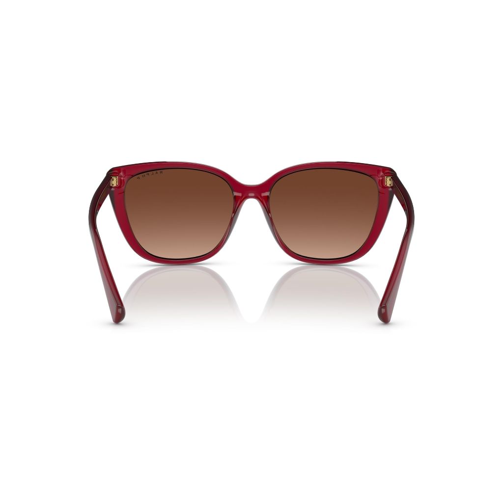 Ralph by Ralph Lauren Women's RA5274 5800/T5 Butterfly Sunglasses - Transparent Bordeaux/Polarized Light Brown Gradient, 56mm