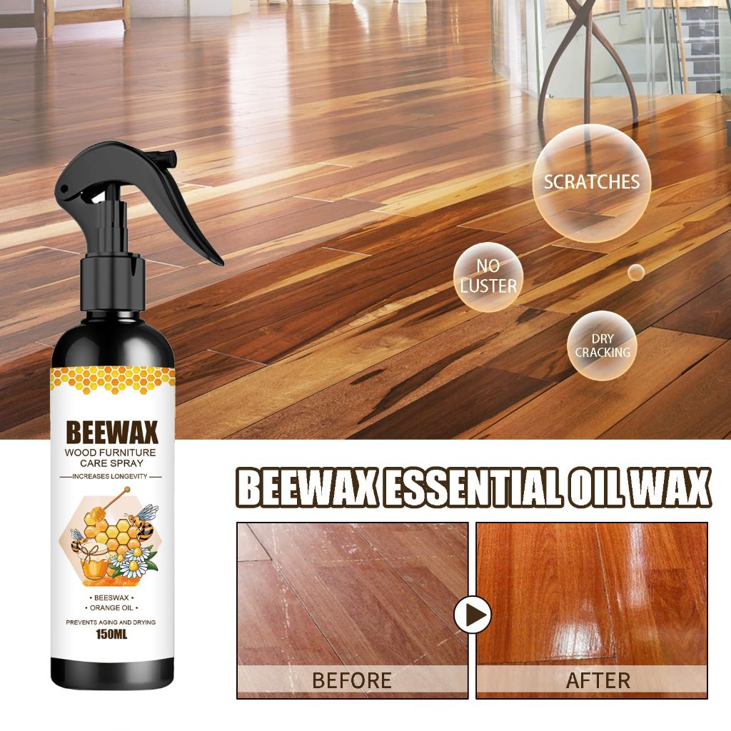 MOODTALK Beeswax Spray Furniture Polish, Wood Cleaner, Wood Floor Polish - For Living Room, Kitchen and Wooden Furniture Floors