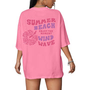 UOUA Women Oversized Graphic T-Shirt Cotton - Size M