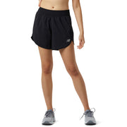 New Balance Womens Accelerate 5 Inch Shorts, Black, X-Small