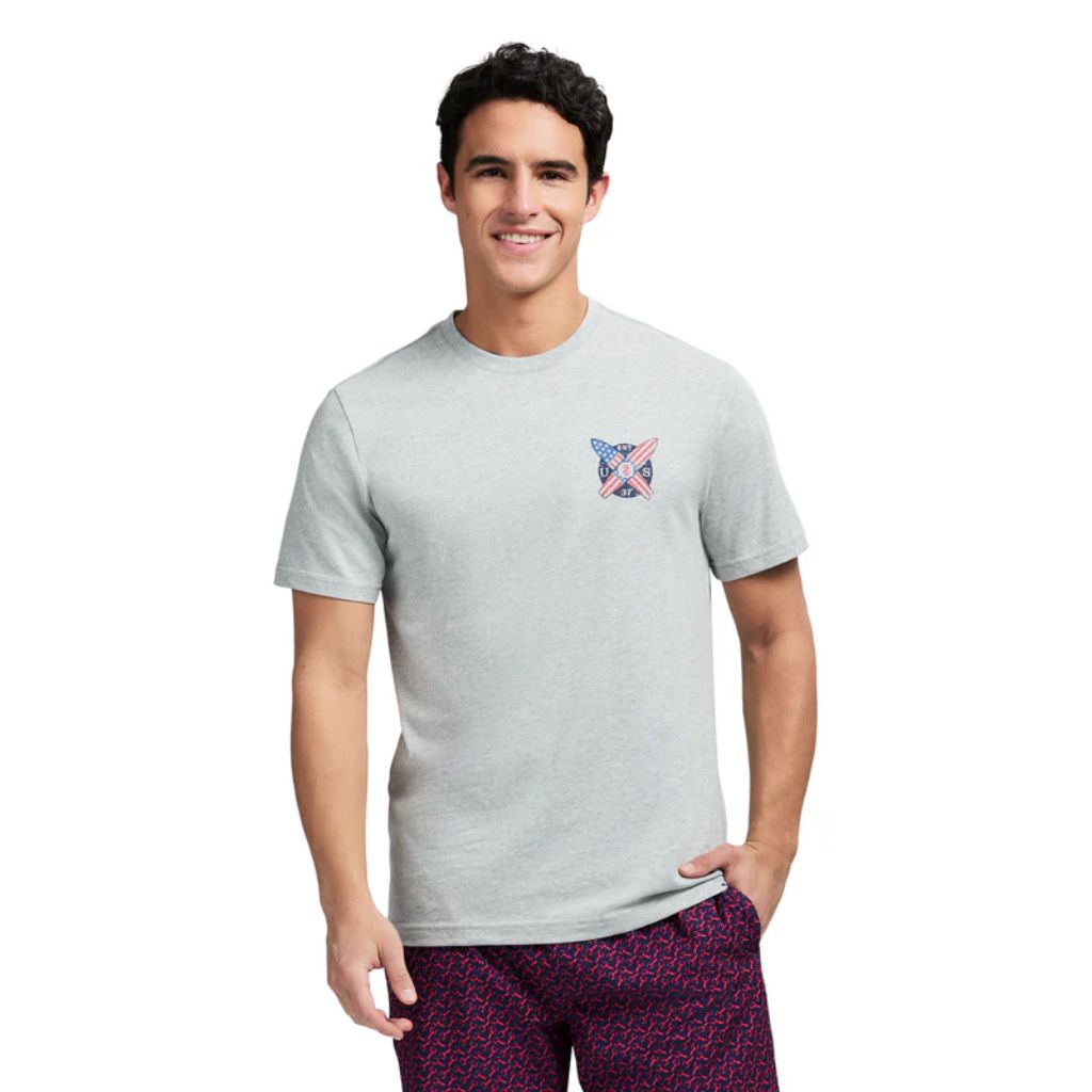 IZOD Men's Saltwater Short-Sleeve Graphic Tee - Heather Gray, 2XL