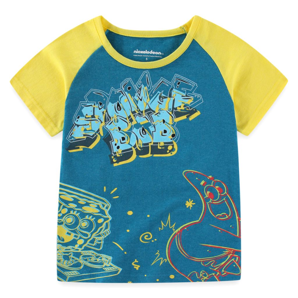 SpongeBob SquarePants Nickelodeon Boys 2 Piece Short Sleeve T-Shirt and Shorts Set for Big Kids, 4