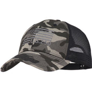 SZ XXL American Flag Hat Camouflage Trucker -Black Camo