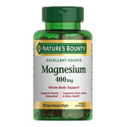 Nature's Bounty Magnesium 400 mg Softgel,  75 Softgels (Pack of 1)